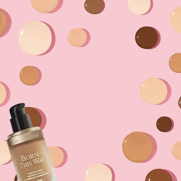 foundation bottle and spots of shades