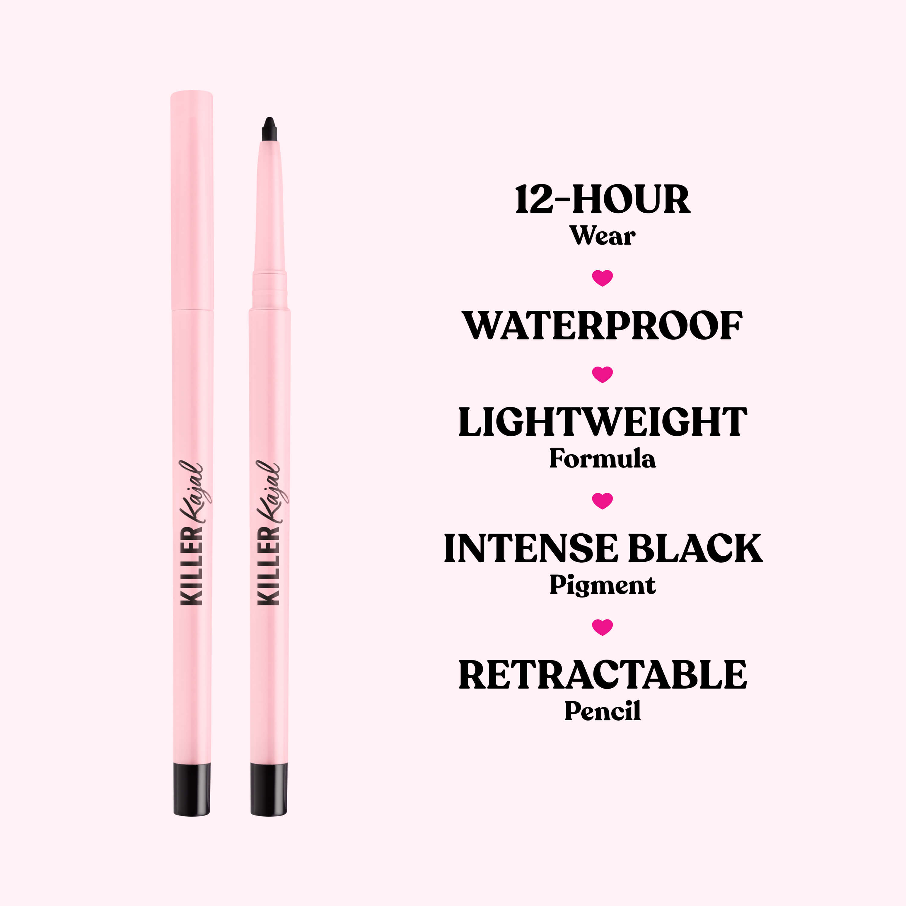 Killer Kajal 12 Hour Longwearing Intense Black Eyeliner 