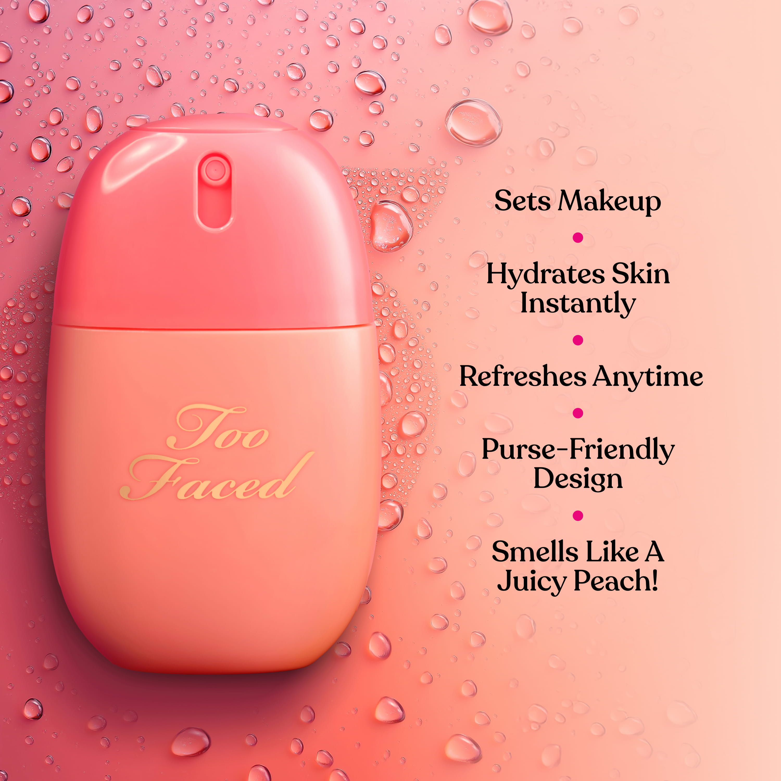 Peach Mist Hydrating Setting Spray, NET WT. 1.7 OZ. / 50.0 mL