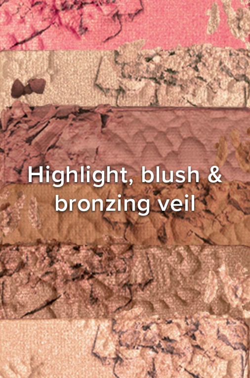 Natural Face Highlight, Blush, & Bronzing Veil Face Palette