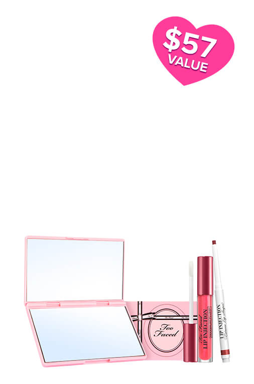 Lip Injection Red Lip Kit: Plumping Lip Liner & Lip Gloss Set